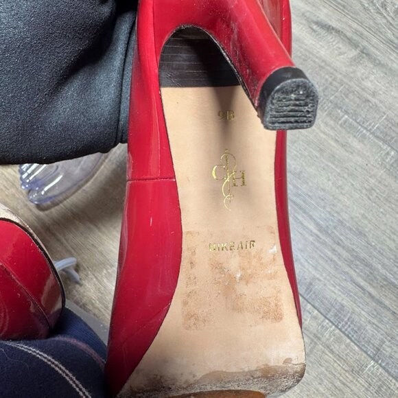 Cole Haan Nike Air Red Patent Leather Platform Pumps Women's Size 9 - Picture 5 of 7